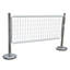 Barrier post set with mesh panel