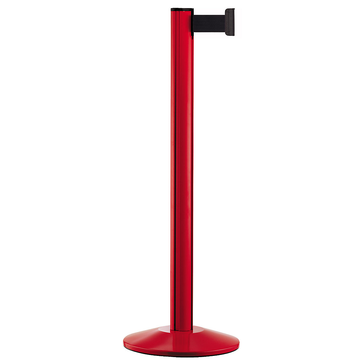 Belt post made of aluminium, post red, extends 2300 mm, belt colour black-7