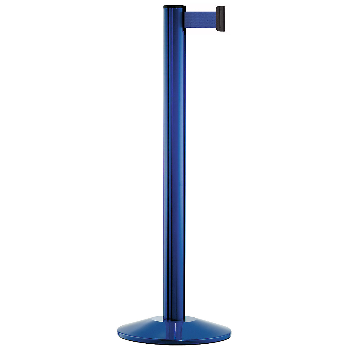 Belt post made of aluminium, post blue, extends 2300 mm, belt colour blue-6
