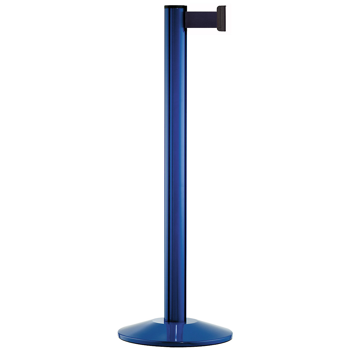 Belt post made of aluminium, post blue, extends 2300 mm, belt colour dark blue-4