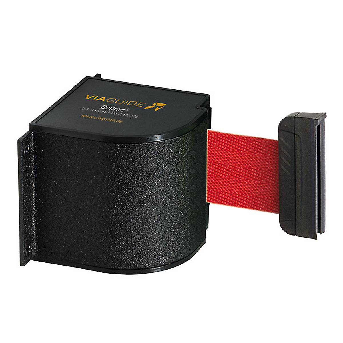 Wall Mount tape belt cartridge, belt extends to max. 5400 mm, belt colour red-4