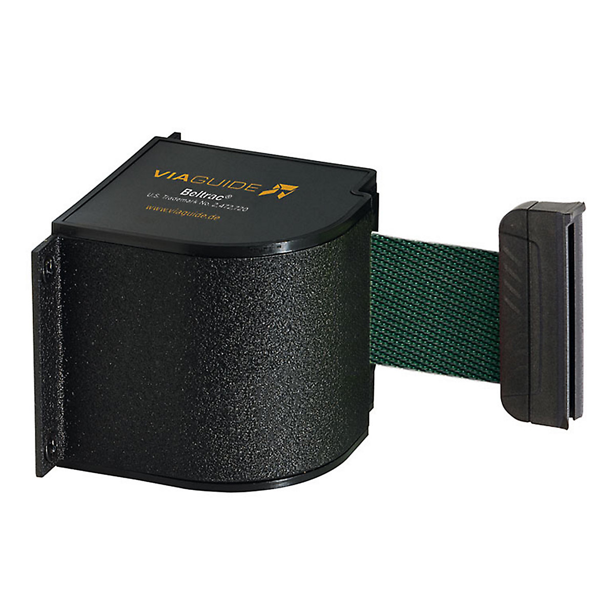Wall Mount tape belt cartridge, belt extends to max. 5400 mm, belt colour green-3
