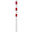 Barrier post, Ø 76 mm, white / red