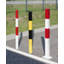 Barrier post made of tubular steel