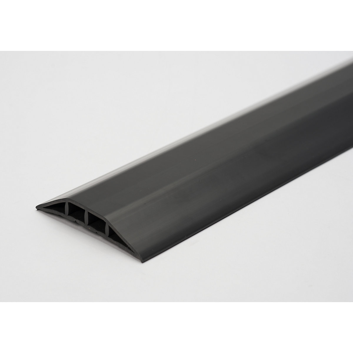 Plastic cable duct, for cables and hoses with Ø up to 10 mm, black, 2 chambers, length 1.5 m-5