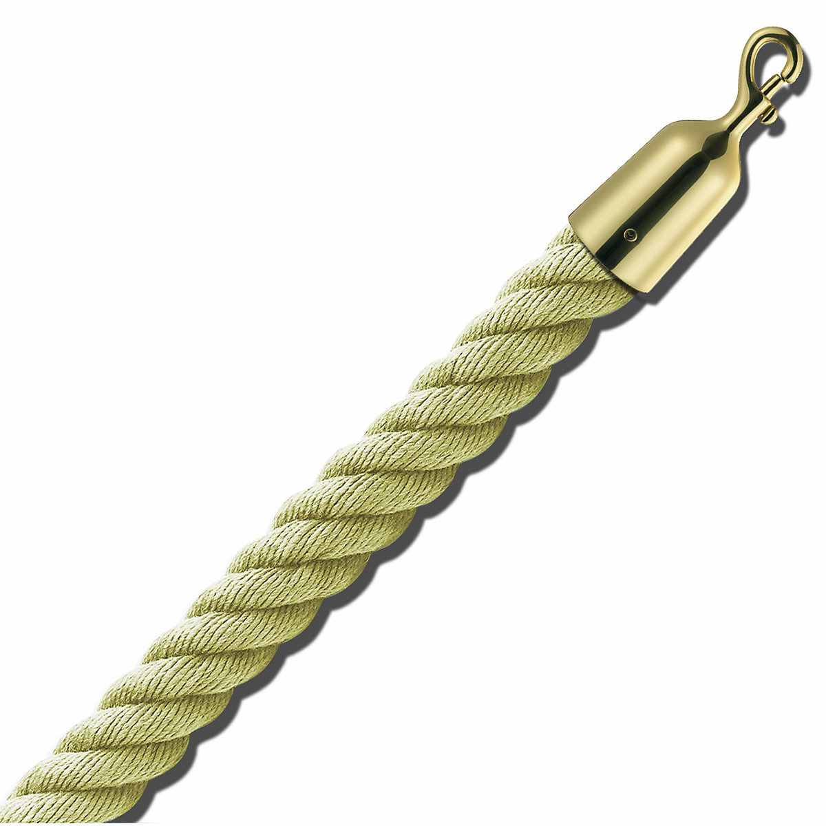 Barrier cord 1.5 m, brass end caps, beige cord-4
