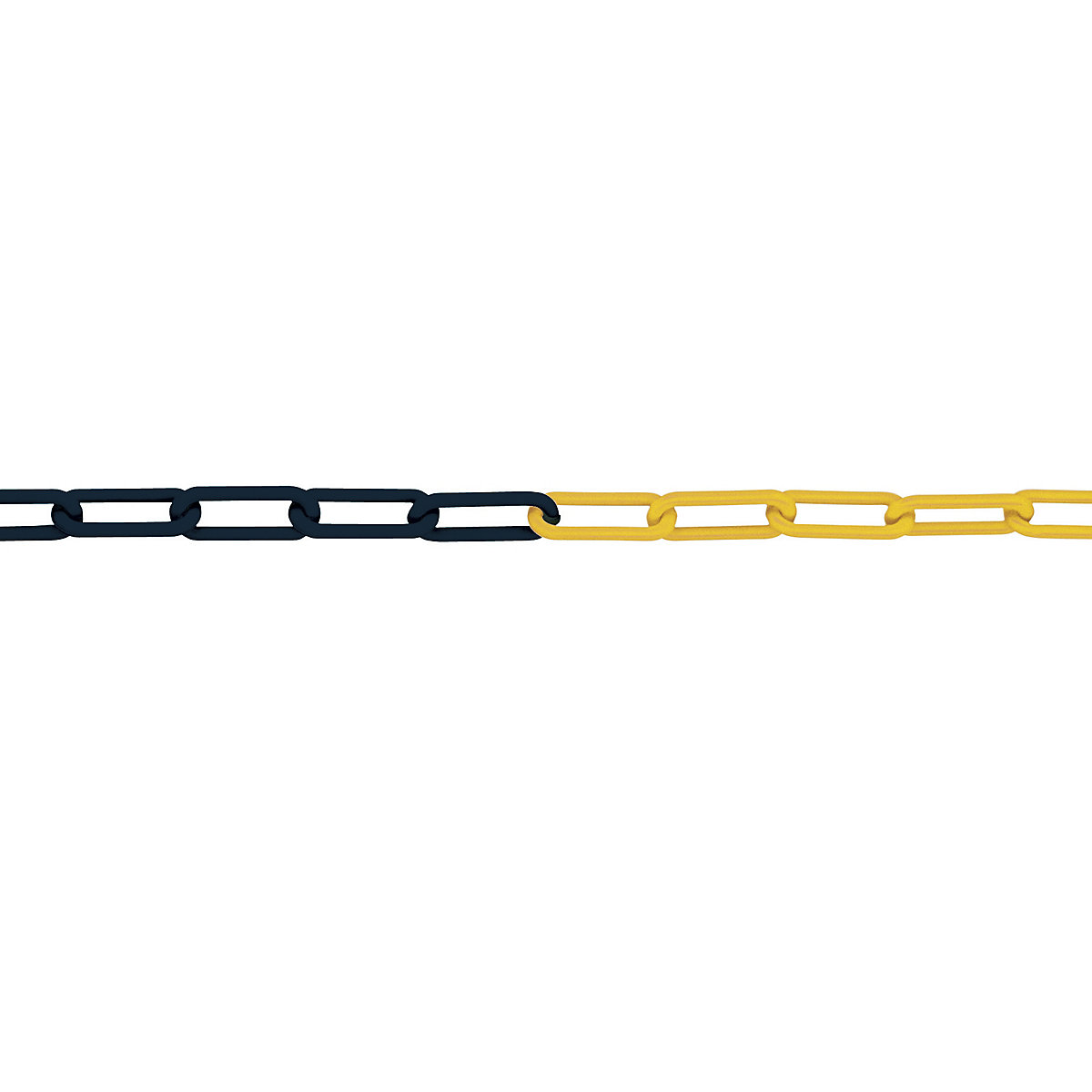 PE link chain, link thickness 8 mm, band length 25 m, black/yellow, 4+ items-1
