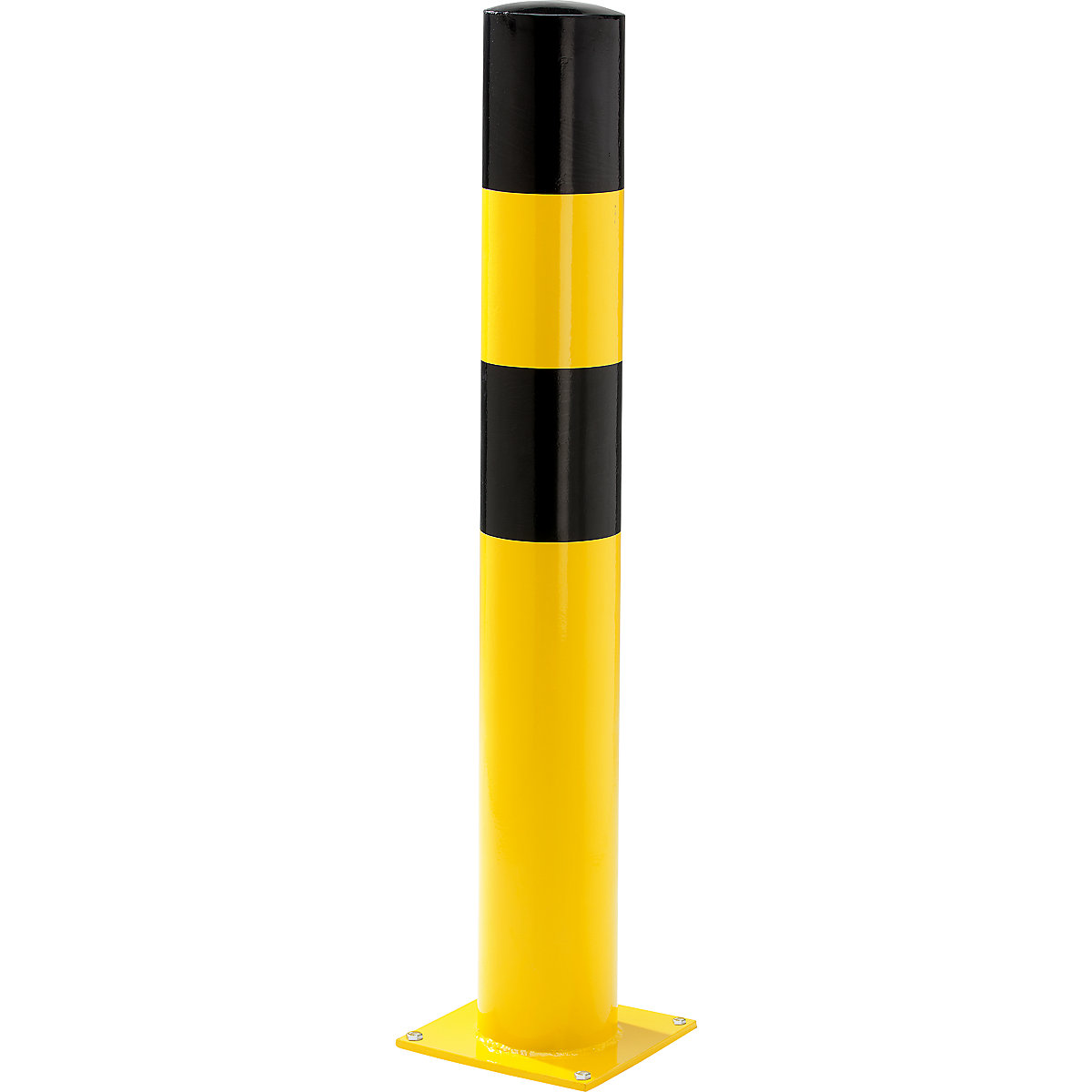 Crash protection bollard, Ø 159 mm, wall thickness 4.5 mm, for bolting in place, base plate 250 x 250 mm-1
