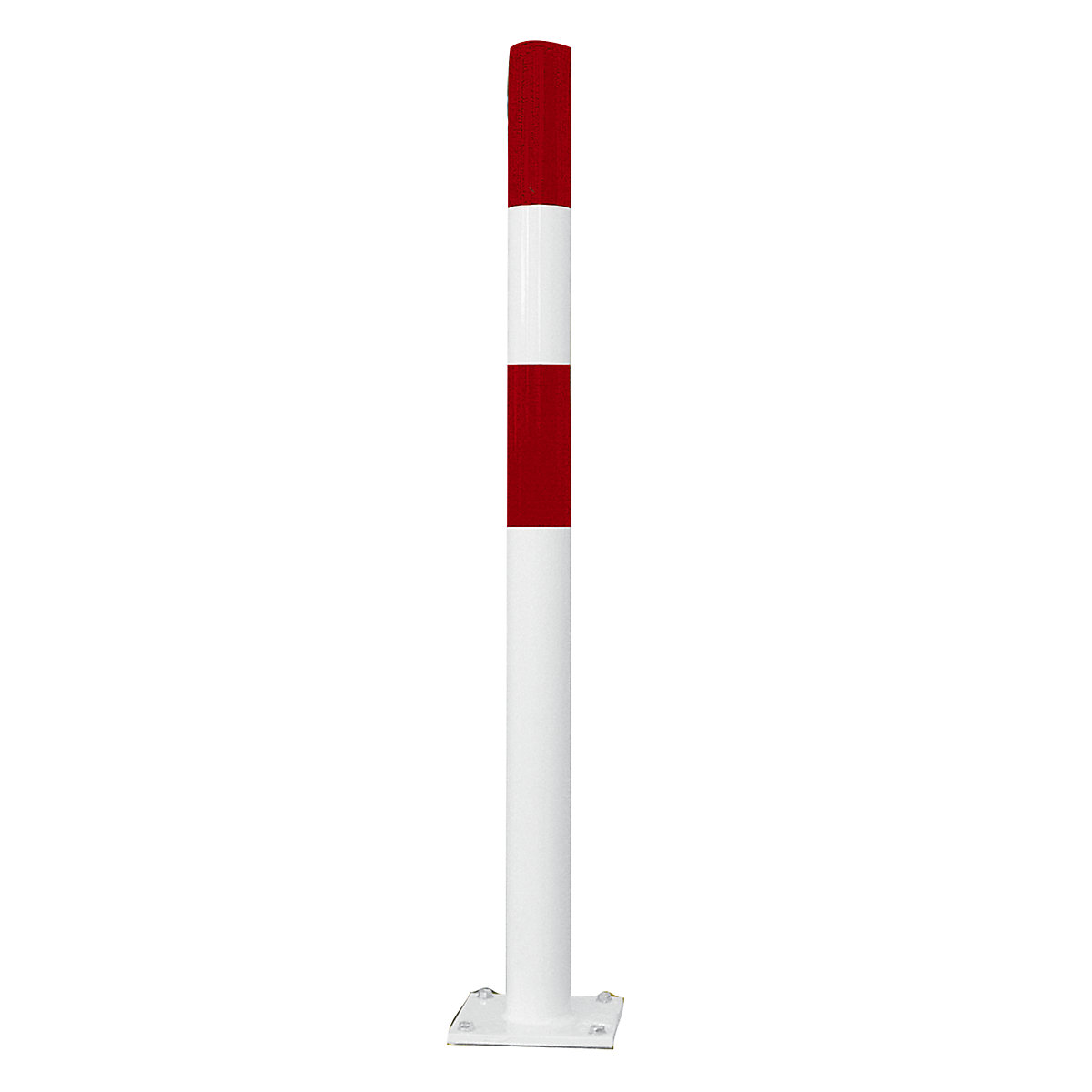 Crash protection bollard, size S, red/white, for bolting in place-1