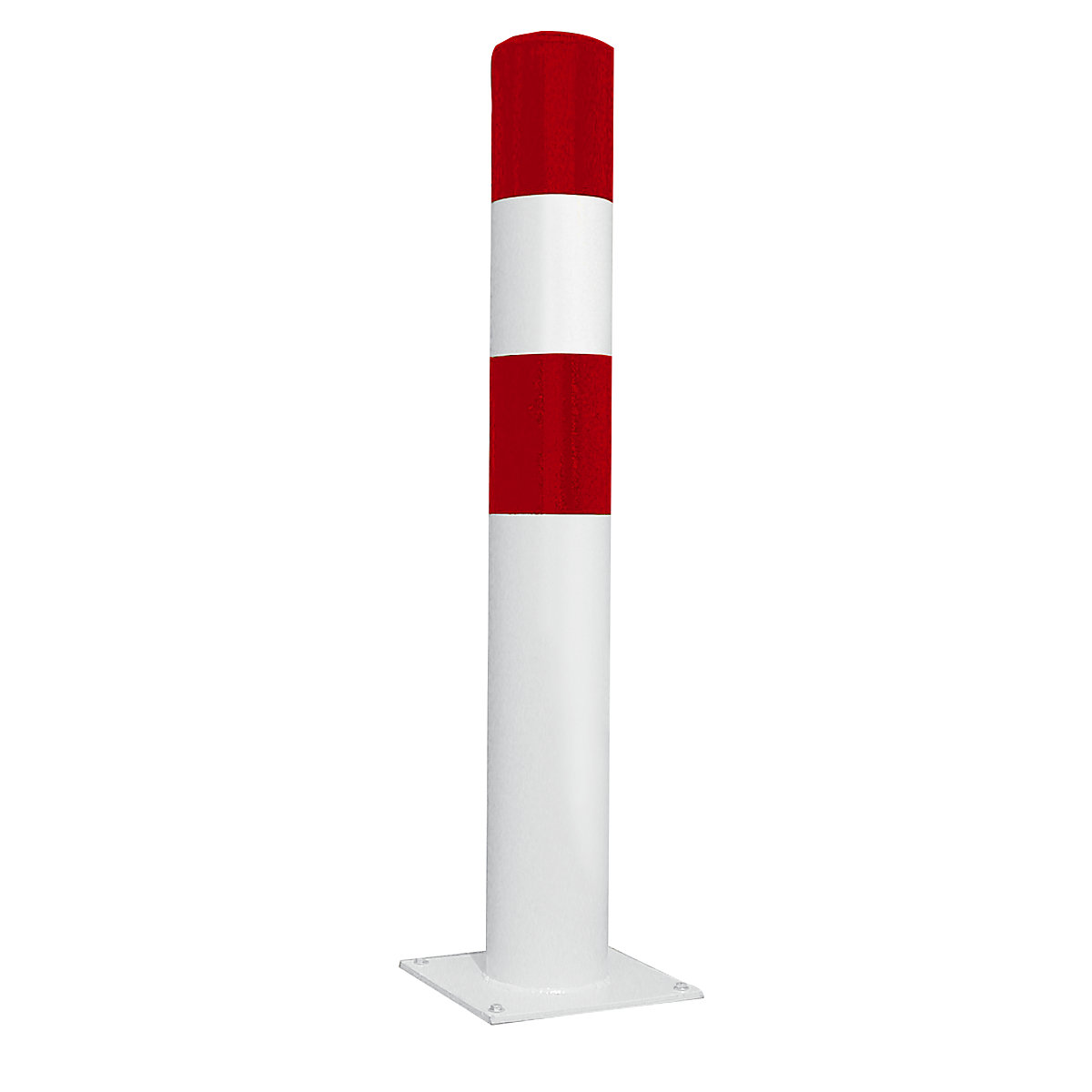 Crash protection bollard, size L, red/white, for bolting in place-2