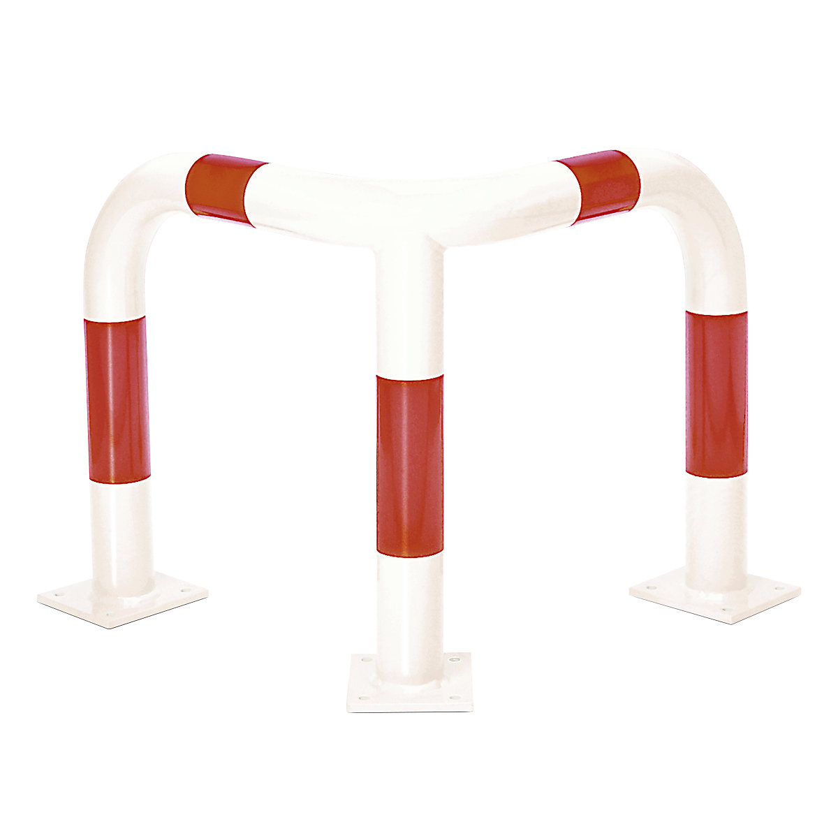 Crash protection corner, Ø 76 mm, for indoor use, height 600 mm, white/red reflective