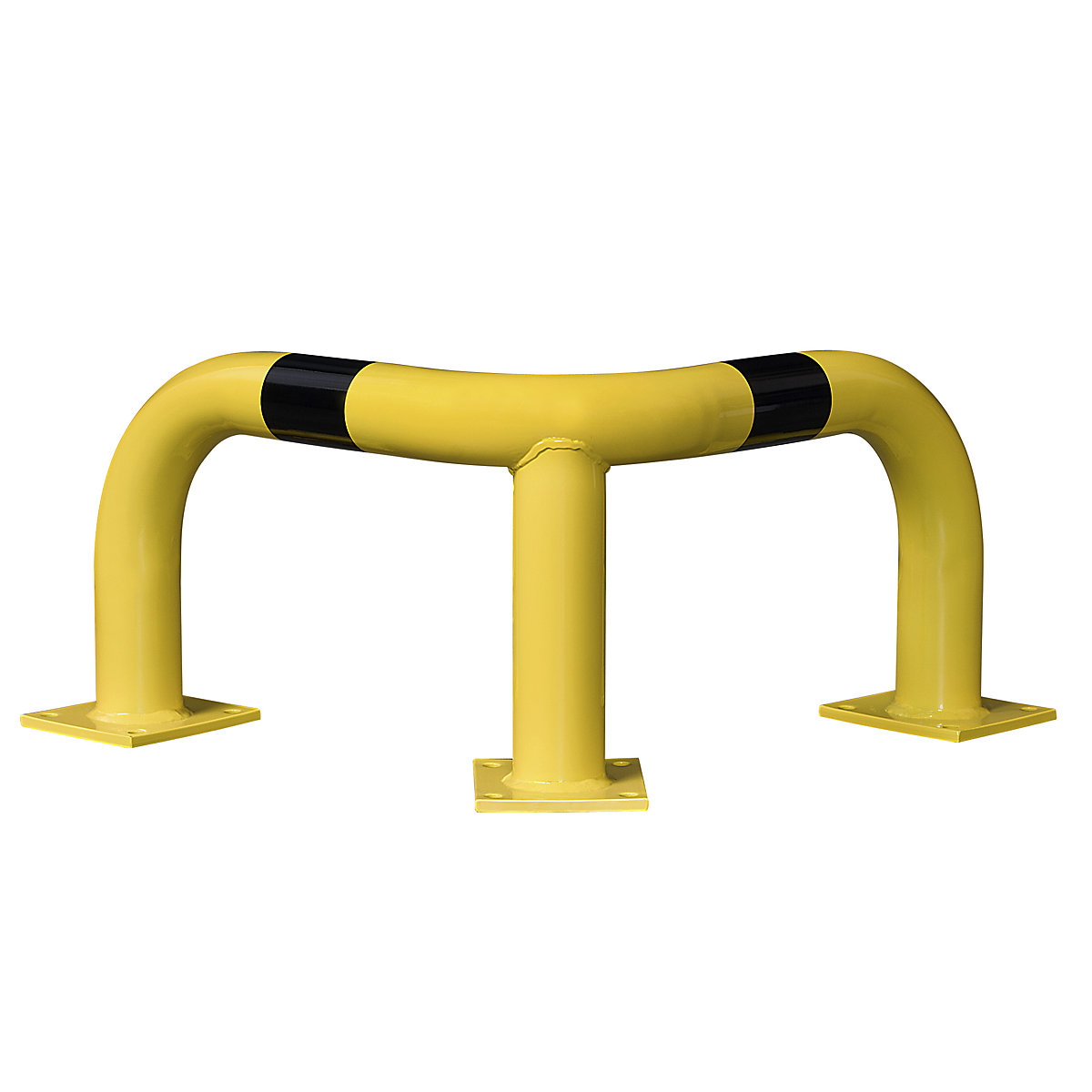 Crash protection corner, Ø 76 mm, for indoor use, height 350 mm, yellow/black
