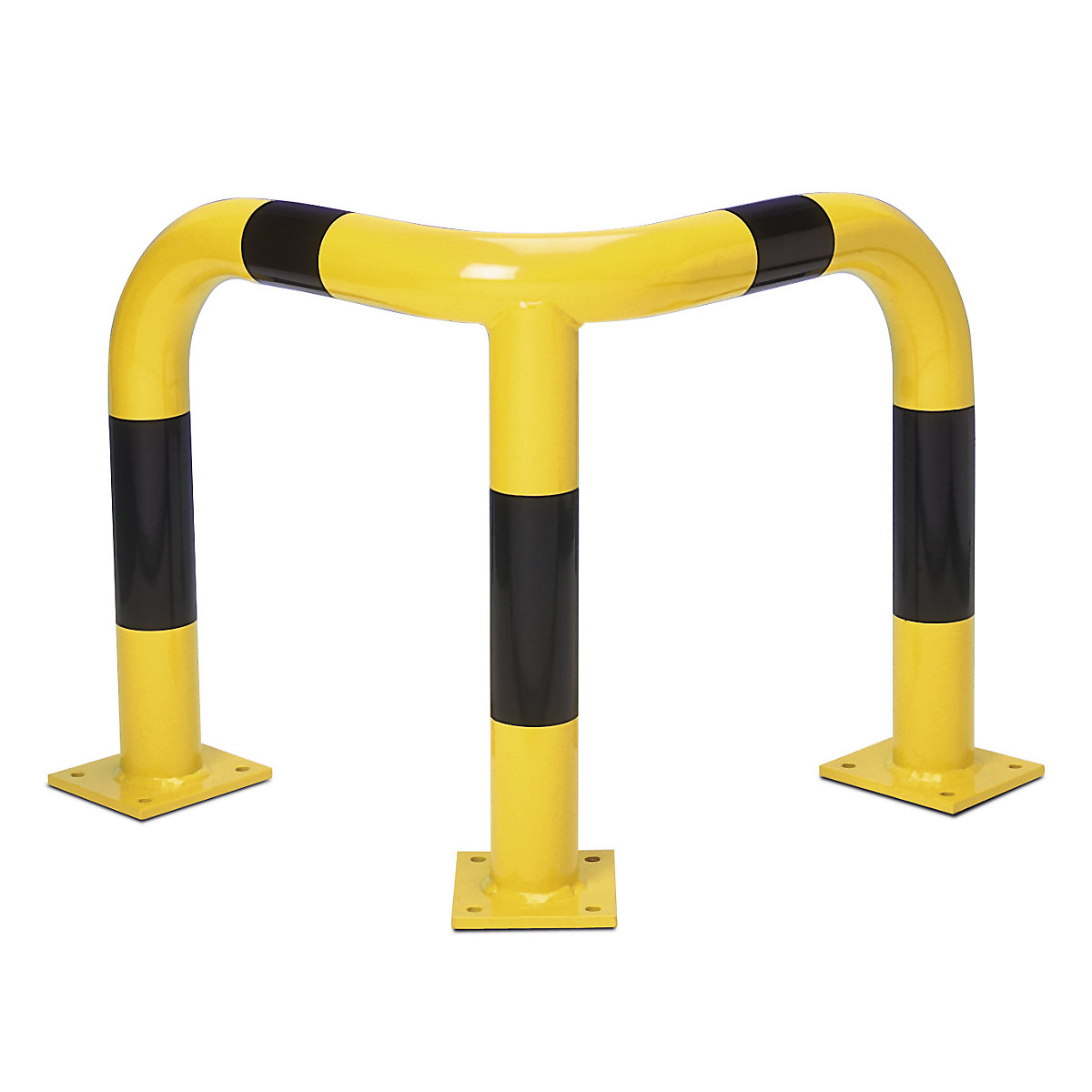 Crash protection corner, Ø 76 mm, for indoor use, height 600 mm, yellow/black
