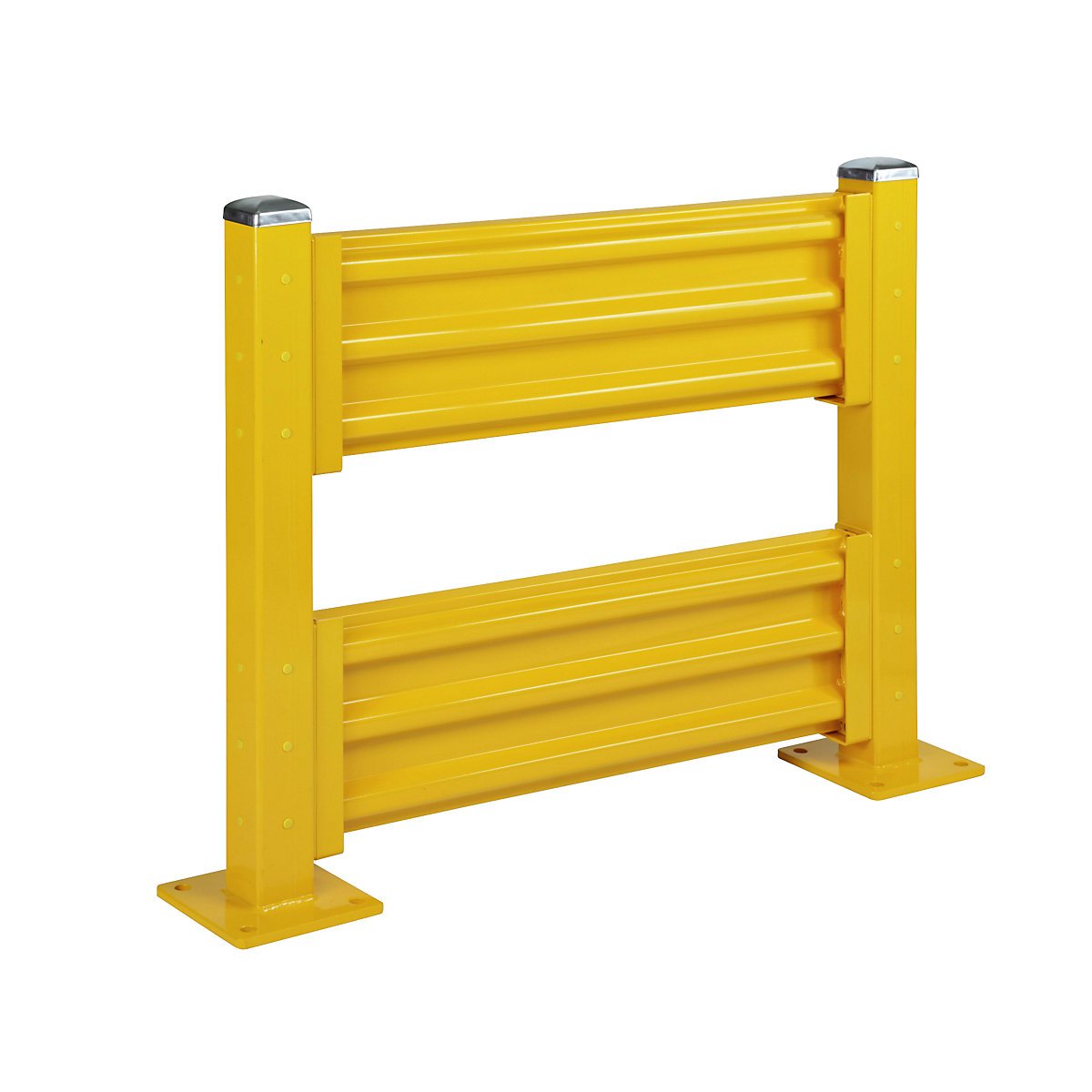 Crash protection wall, height 1090 mm, 2 wall sections, length 1067 mm, standard section incl. 2 posts