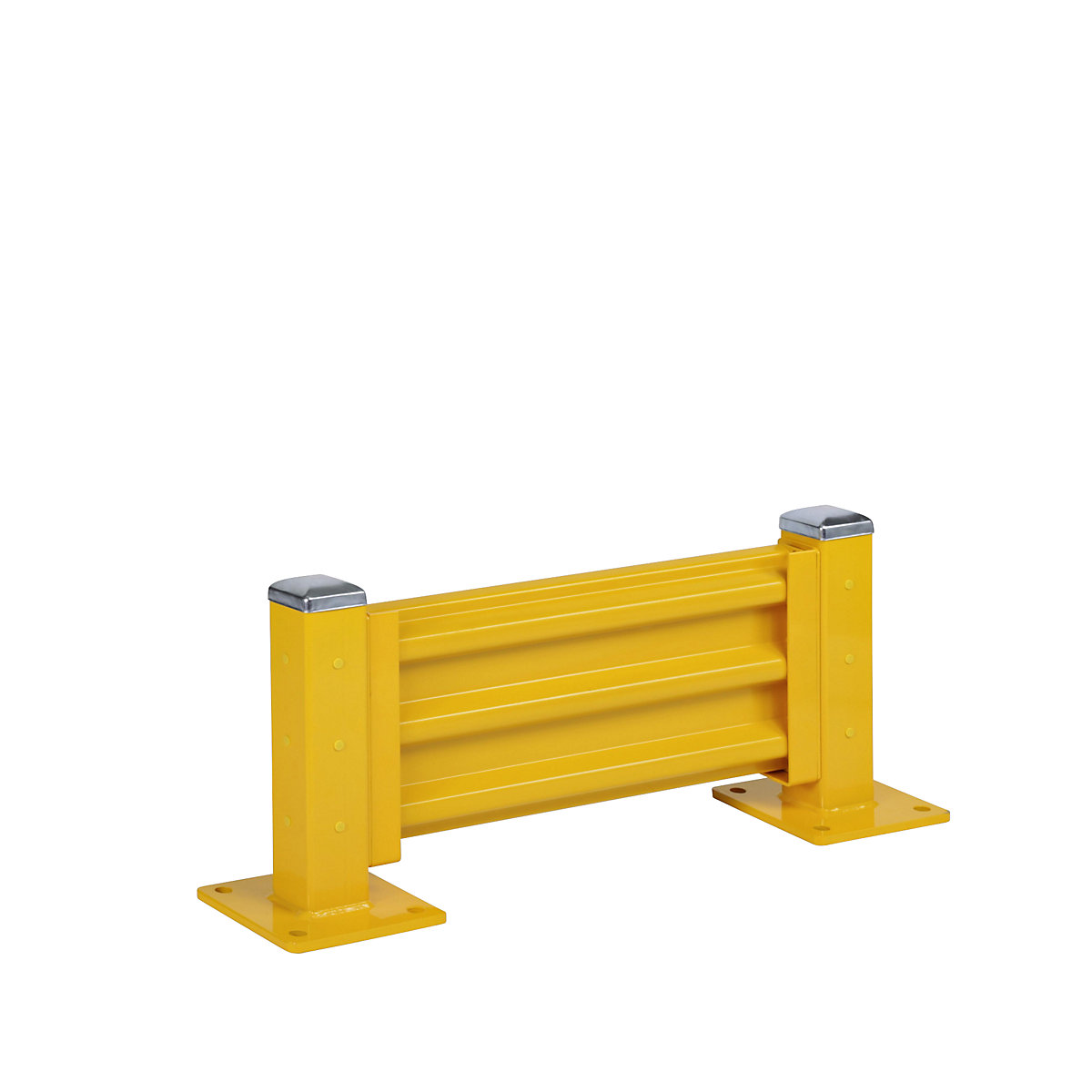 Crash protection wall, height 480 mm, 1 wall section, length 762 mm, standard section incl. 2 posts