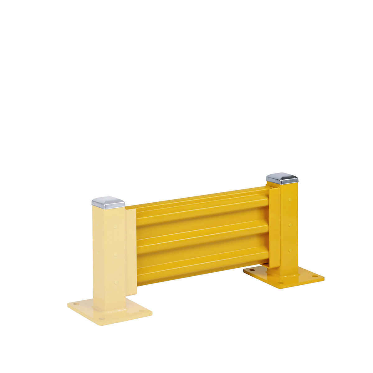 Crash protection wall, height 480 mm, 1 wall section, length 762 mm, extension section incl. 1 post