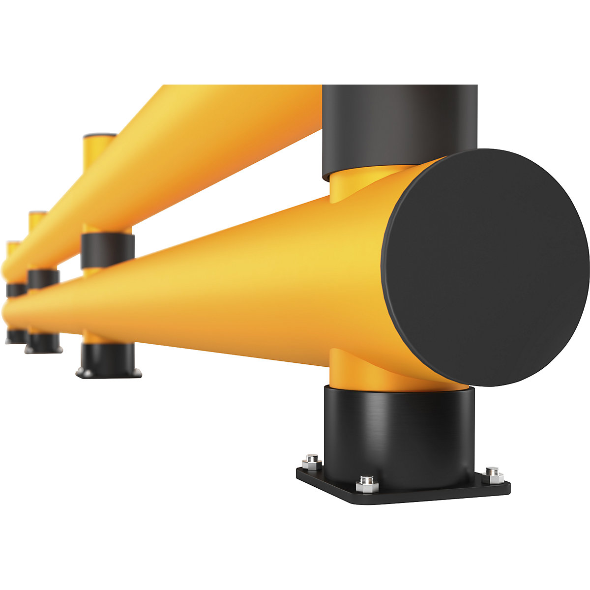 Impact protection barrier a.m.p.e.r.e height 690 mm, double plank