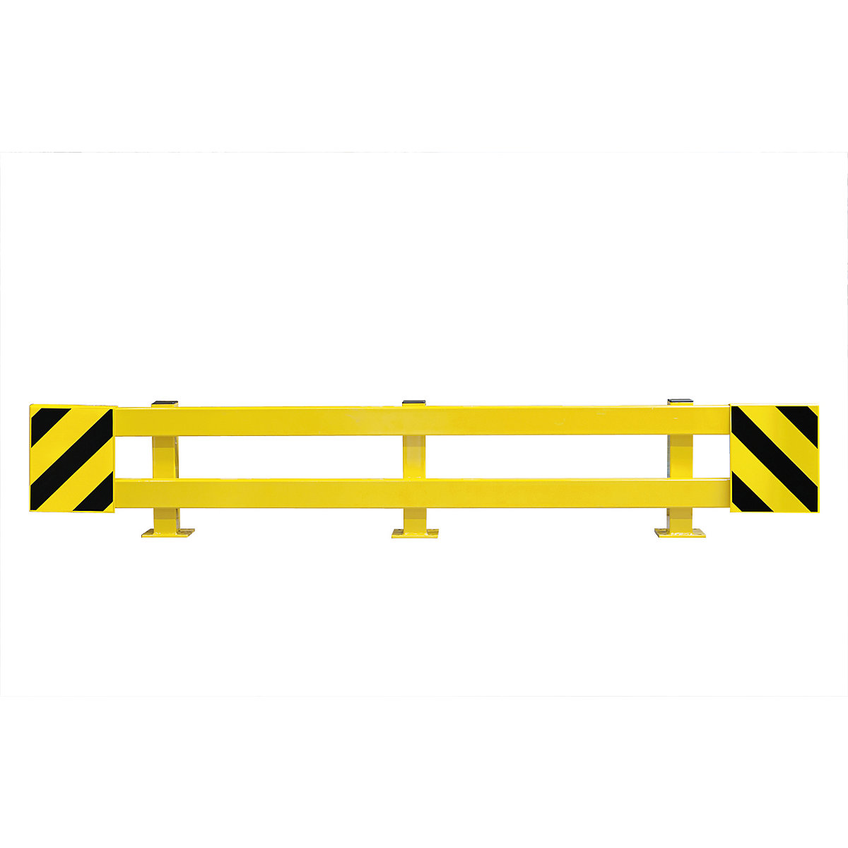 Shelf unit crash protection rail set, for double sided shelving, variable width 2300 – 2700 mm, outdoor-1