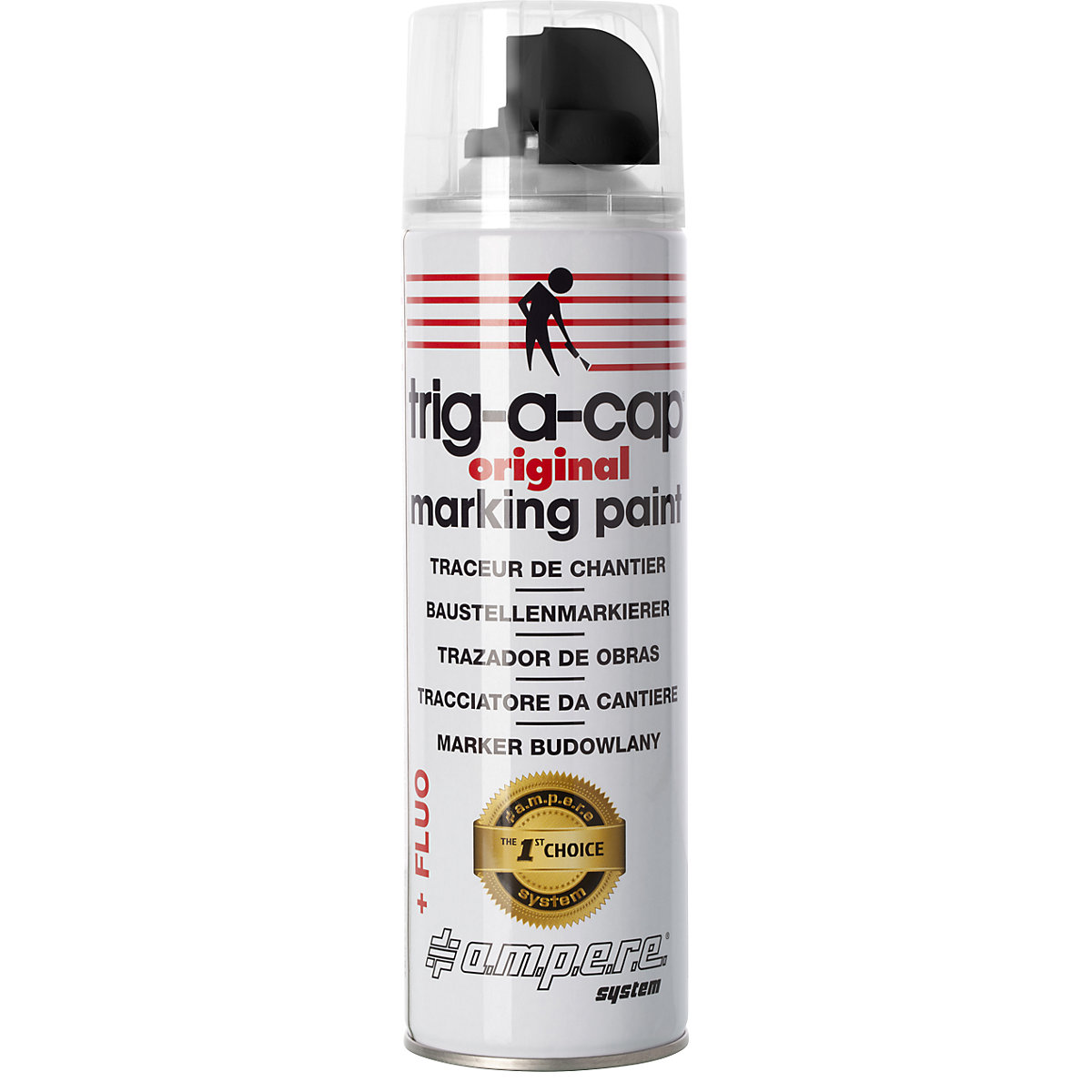 Construction site marking spray – Ampere, content 500 ml, solvent-based, pack of 12 cans, black-7