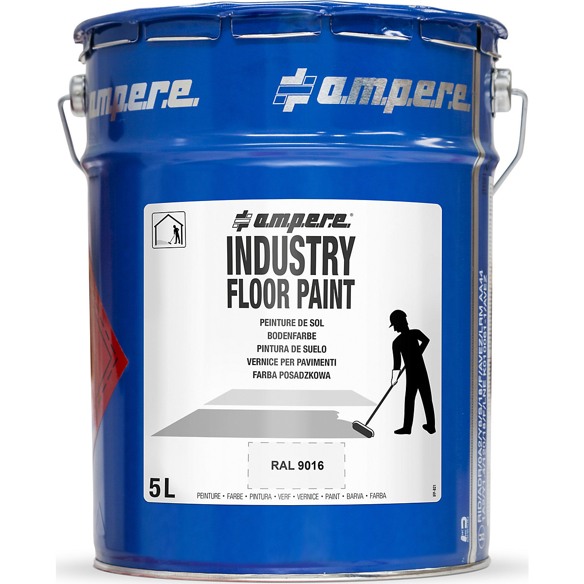 Industry Floor Paint® ground marking paint – Ampere, capacity 5 l, white-2