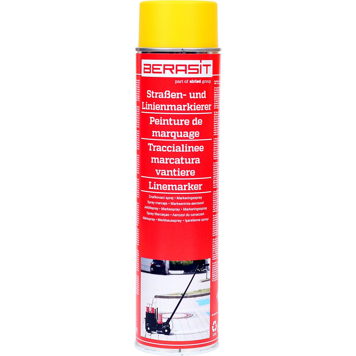 Marking paint, contents 600 ml, pack of 12 cans, yellow-6