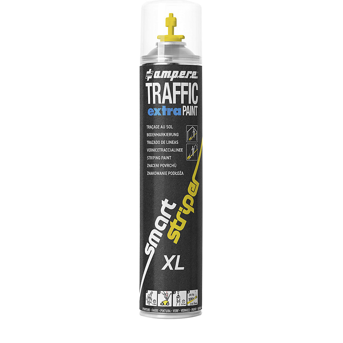 Traffic extra Paint® XL marking paint – Ampere, contents 750 ml, pack of 6, yellow-5