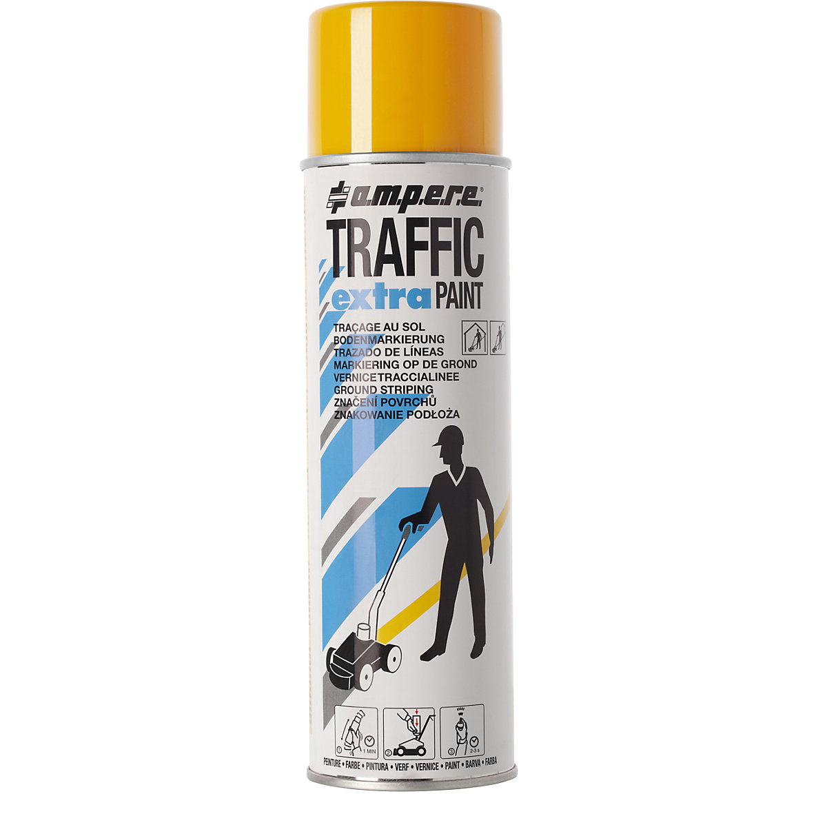 Traffic extra Paint® marking paint for demanding applications – Ampere, contents 500 ml, pack of 12, yellow-2