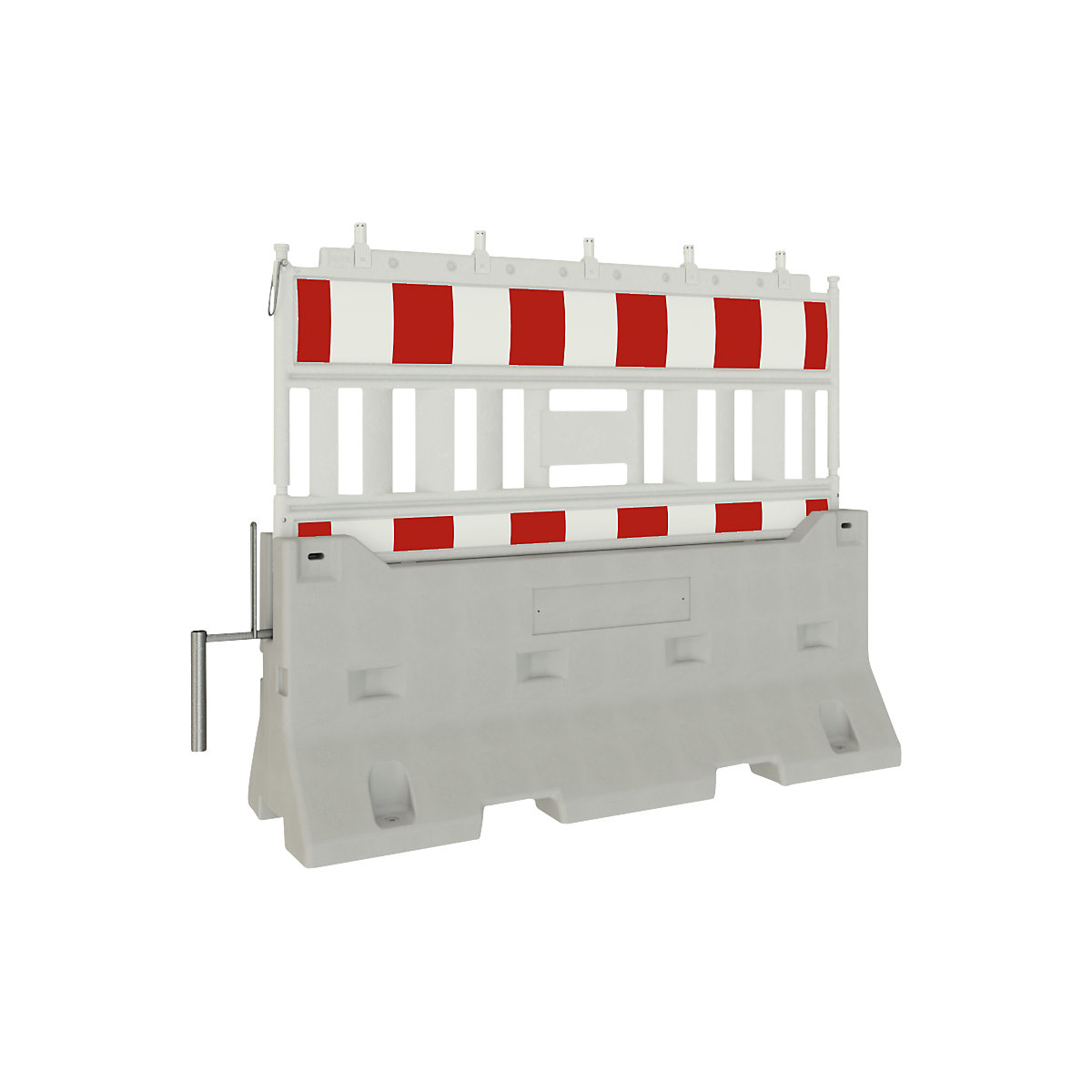 Concrete barrier with plastic fencing - Schake