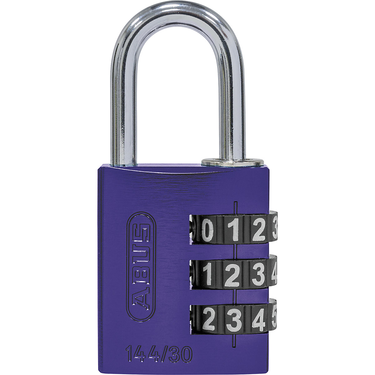 Combination lock, aluminium – ABUS, 144/30 lock tag, pack of 6, purple-3