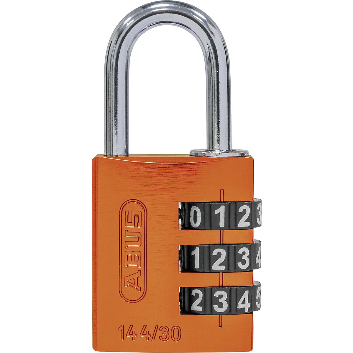 Combination lock, aluminium – ABUS, 144/30 lock tag, pack of 6, orange-8