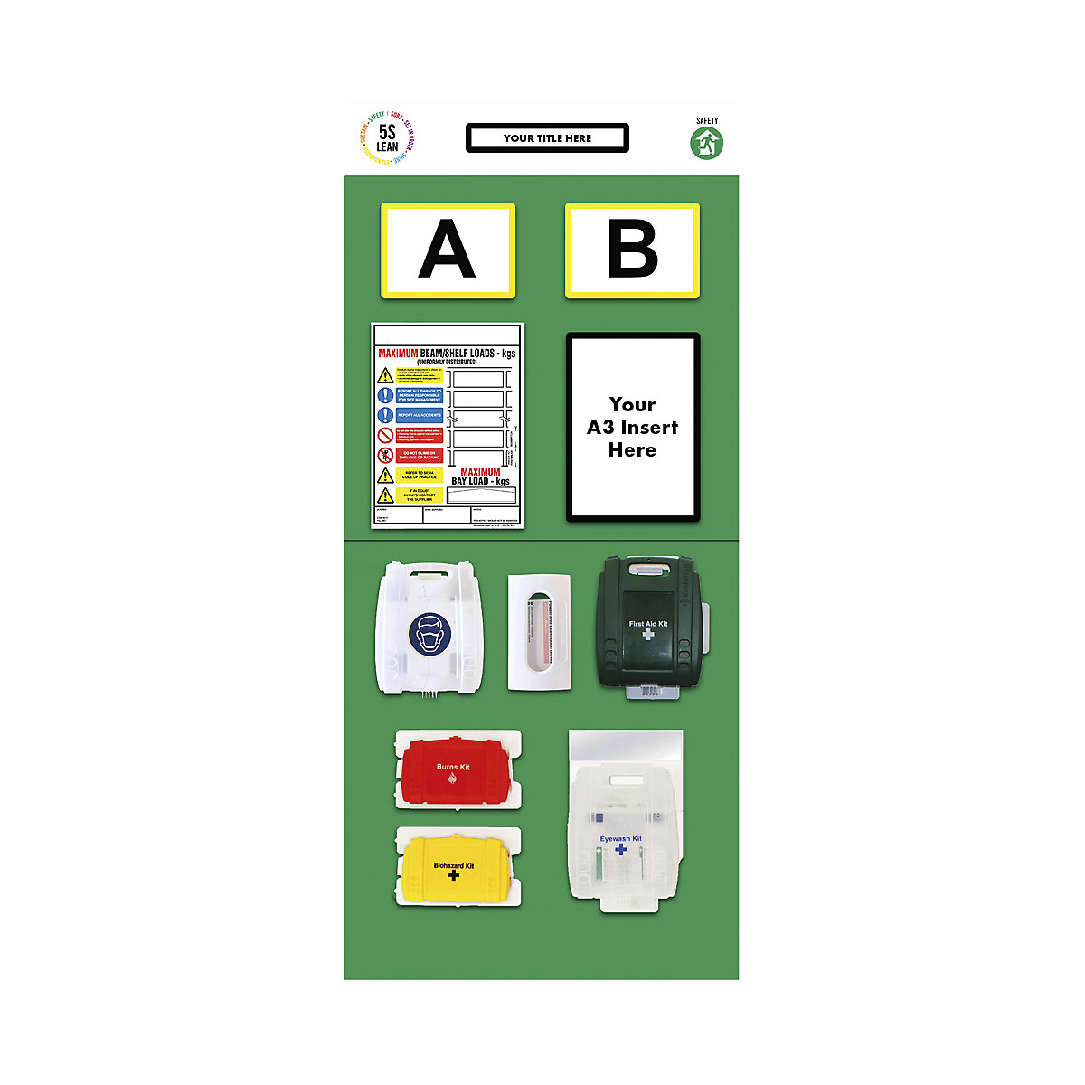 Modular rack end shadow board, first aid, HxW 2000 x 900 mm, green-2