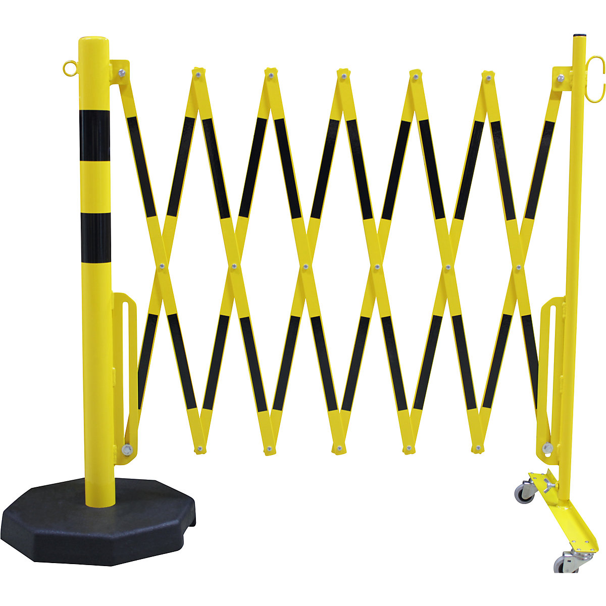 Barrier post with expanding barrier - CrashStop