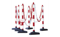 6 posts, 10 m chain, red / white
