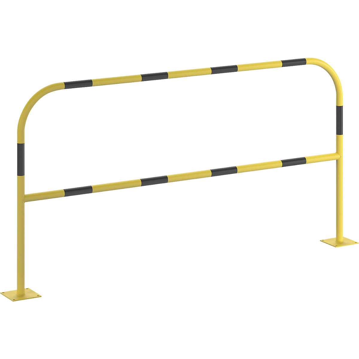 Beschermbeugel, plaatstaal, Ø 42 mm, voor boutbevestiging in gevaarlijke zones, breedte 2000 mm, geel/zwart-8