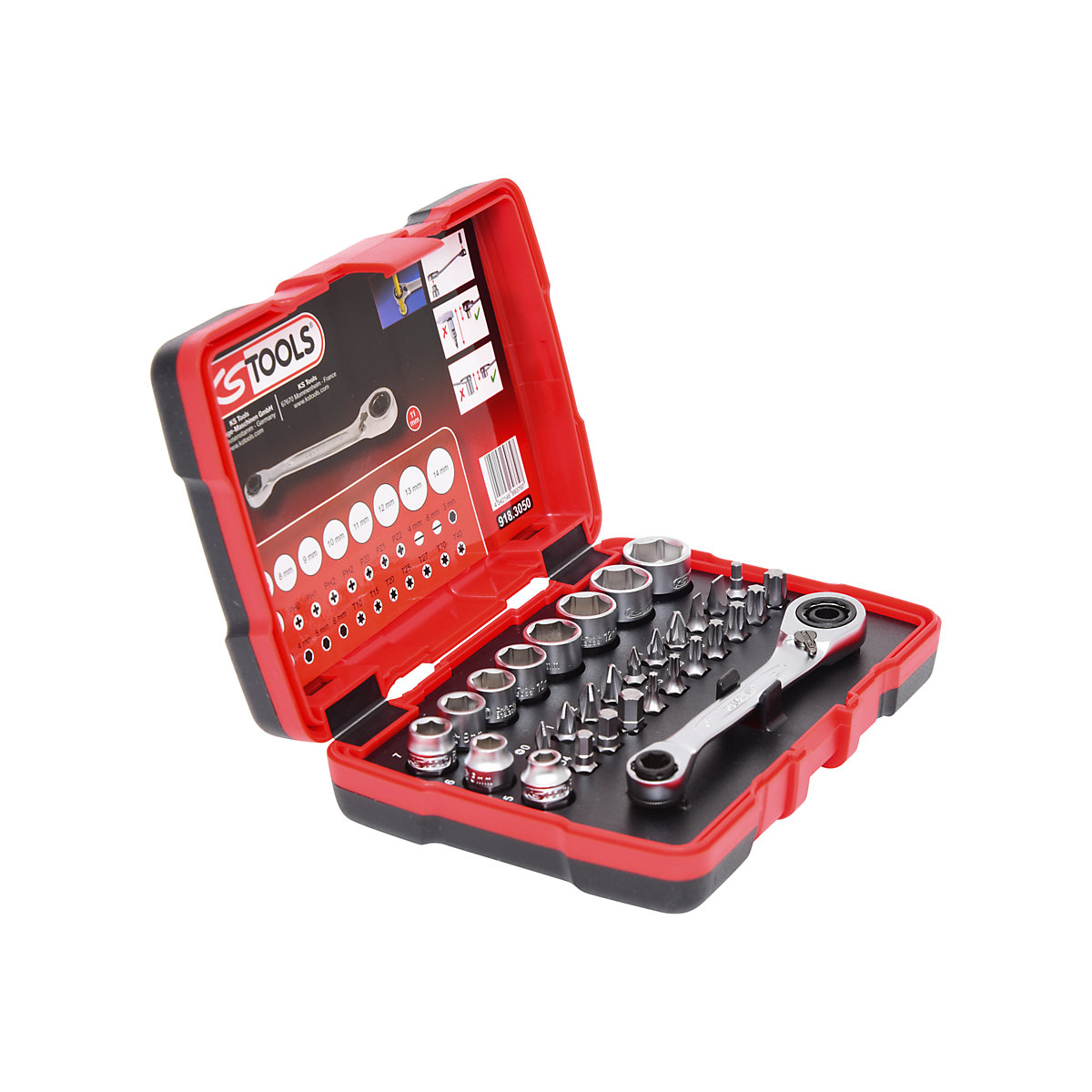 1/4'' + 11 mm doorgang-dopsleutel- en bitset – KS Tools (Productafbeelding 7)-6