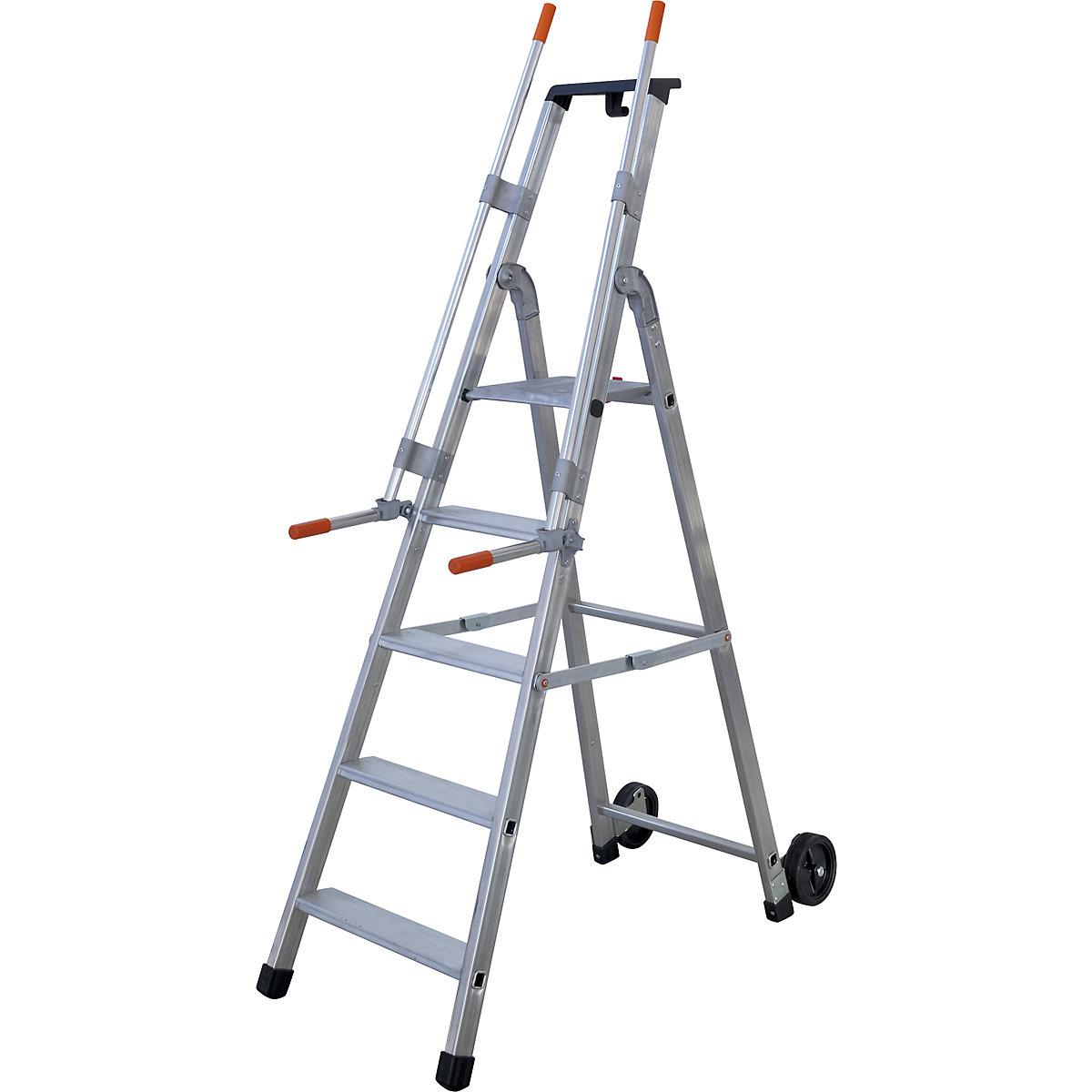 Verrijdbare magazijn- en stellingladder