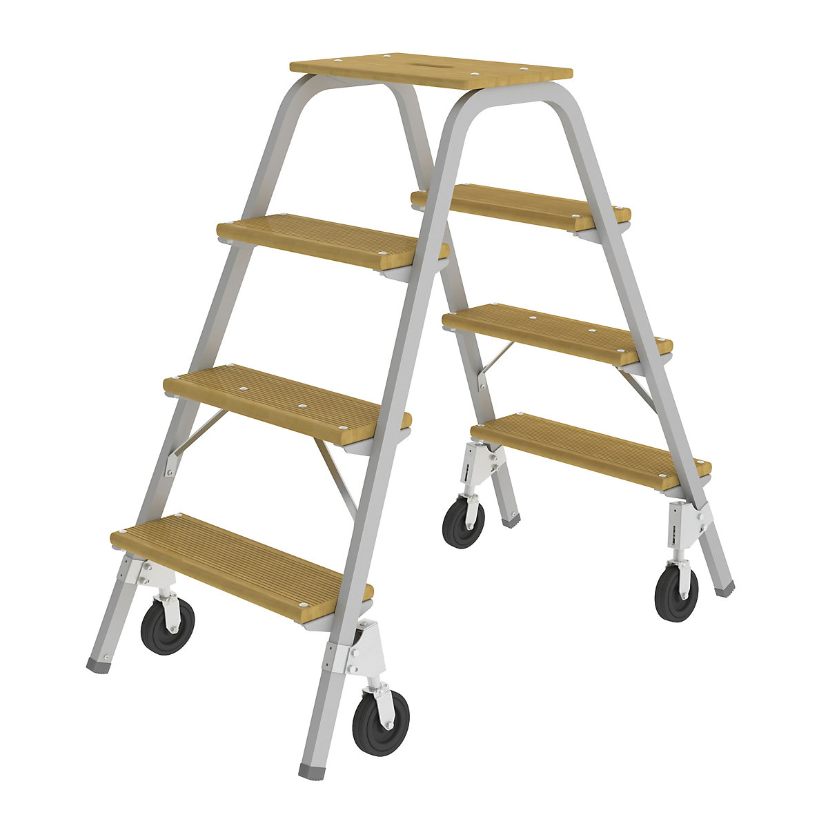 Staalbuis-trapje met houten treden &ndash; MUNK