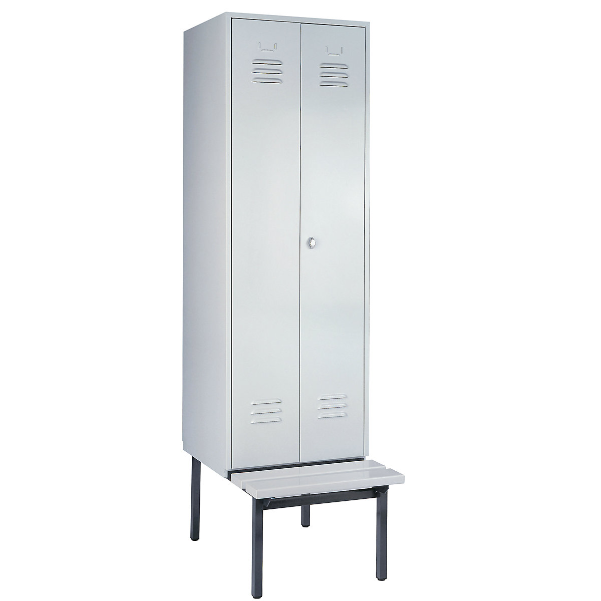 Lockerkast Berlin 2 met schoon/vuil verdeling en zitbank – Wolf (Productafbeelding 2)-1