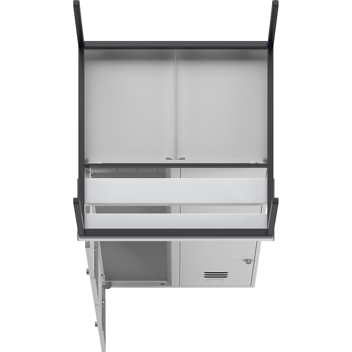 Lockerkast Berlin 2 met twee verdiepingen en zitbank – Wolf (Productafbeelding 7)-6