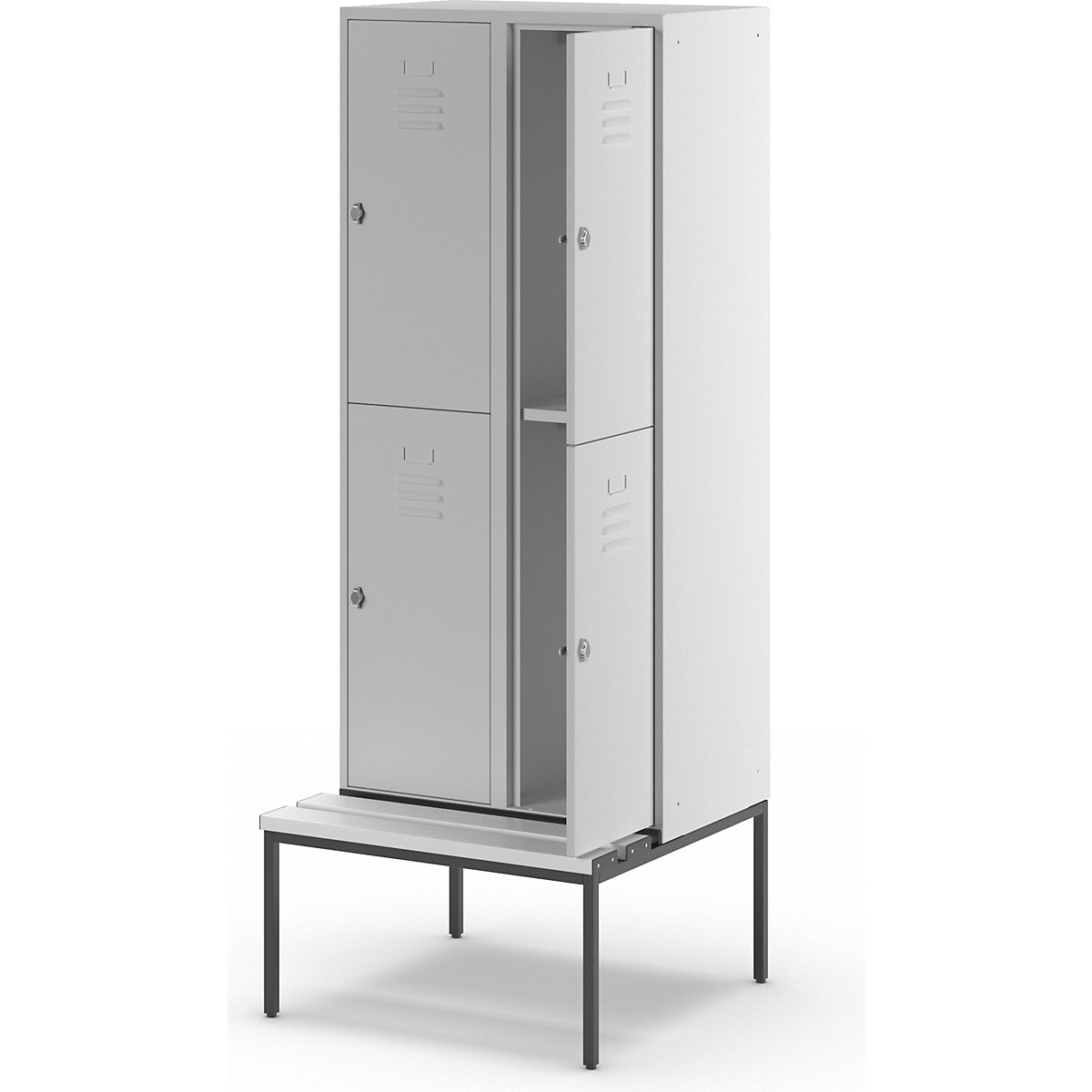 Lockerkast Berlin 2 met twee verdiepingen en zitbank – Wolf (Productafbeelding 8)-7