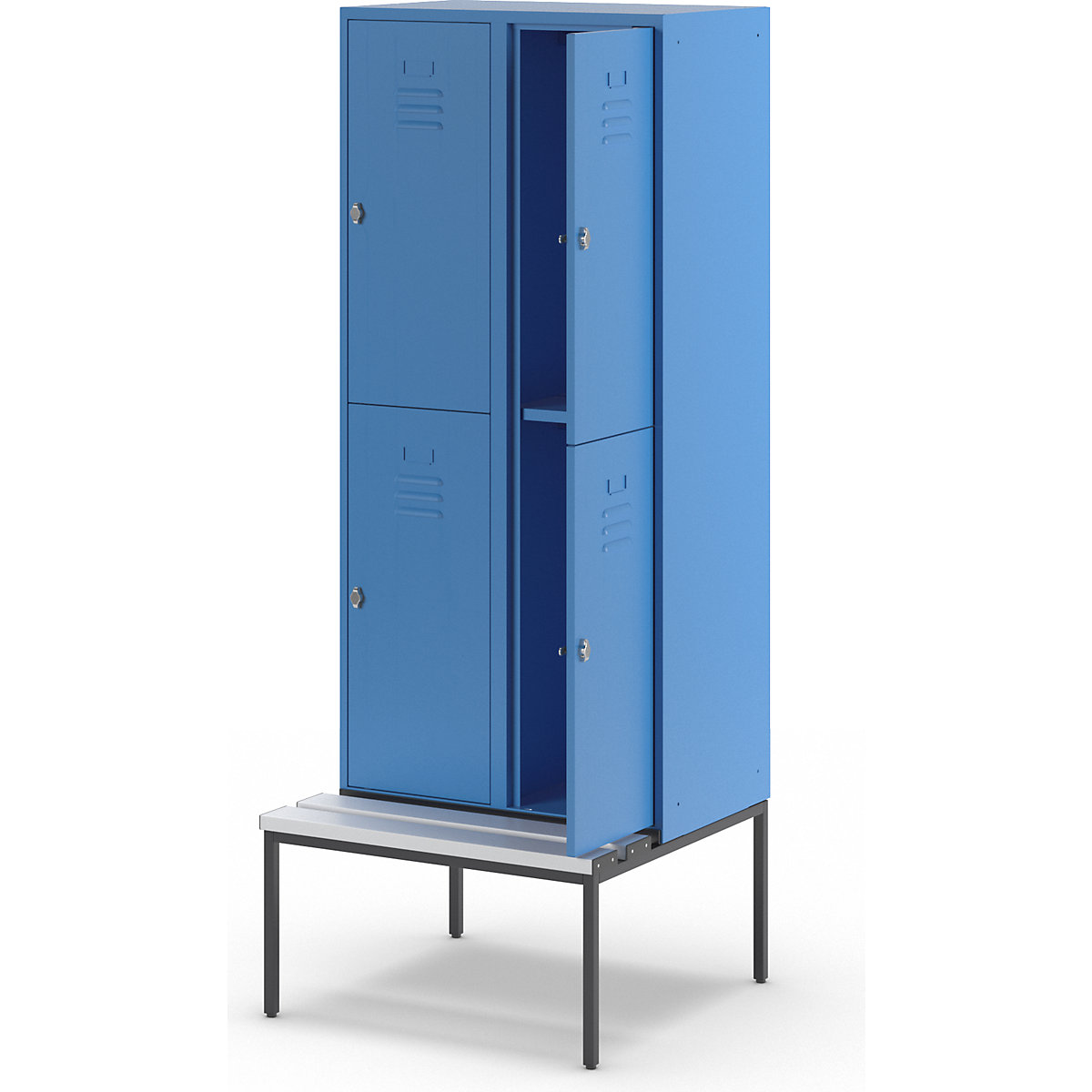 Lockerkast Berlin 2 met twee verdiepingen en zitbank – Wolf (Productafbeelding 8)-7