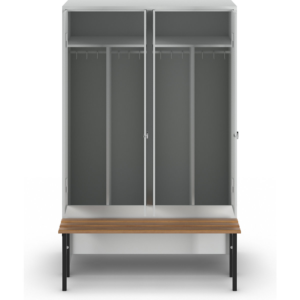 Multifunctionele lockerkast Berlin 1 met zitbank – Wolf (Productafbeelding 2)-1