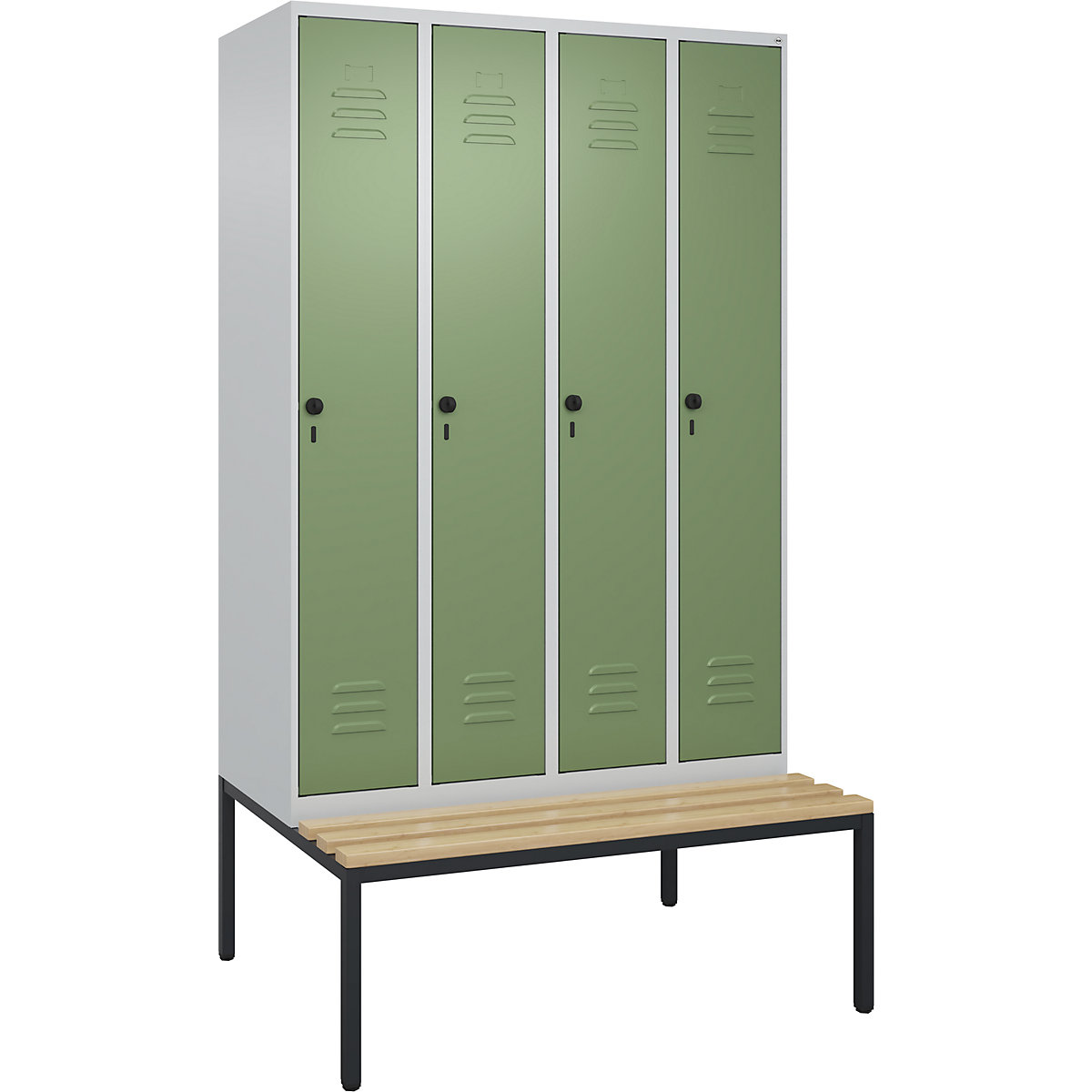 Multifunctionele lockerkast Classic PLUS met zitbank, smal – C+P (Productafbeelding 4)-3