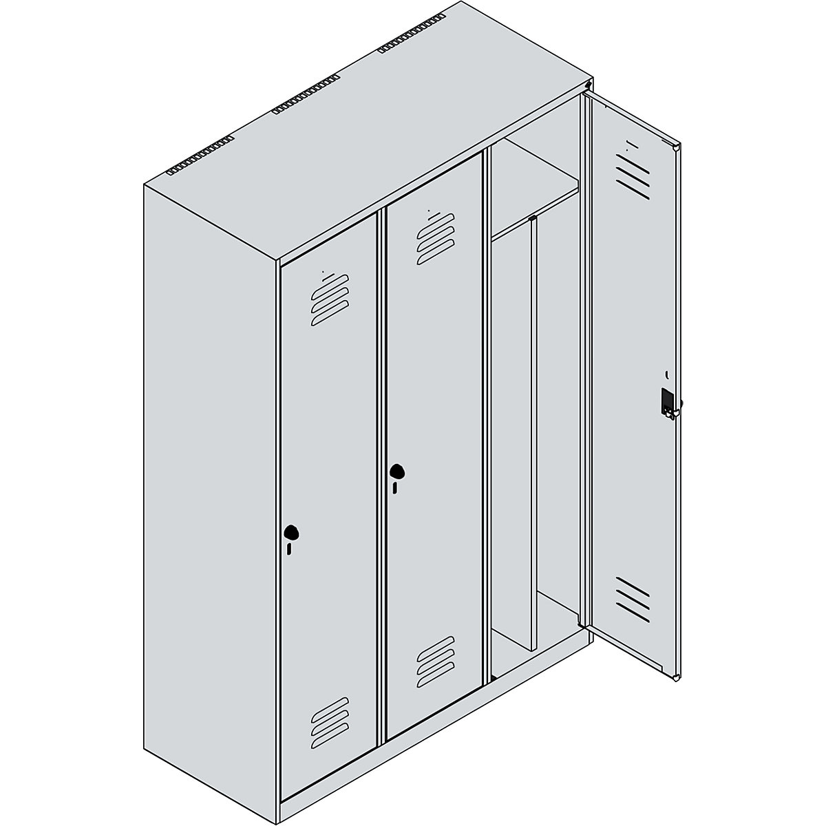 Multifunctionele lockerkast Classic PLUS, smal – C+P (Productafbeelding 4)-3