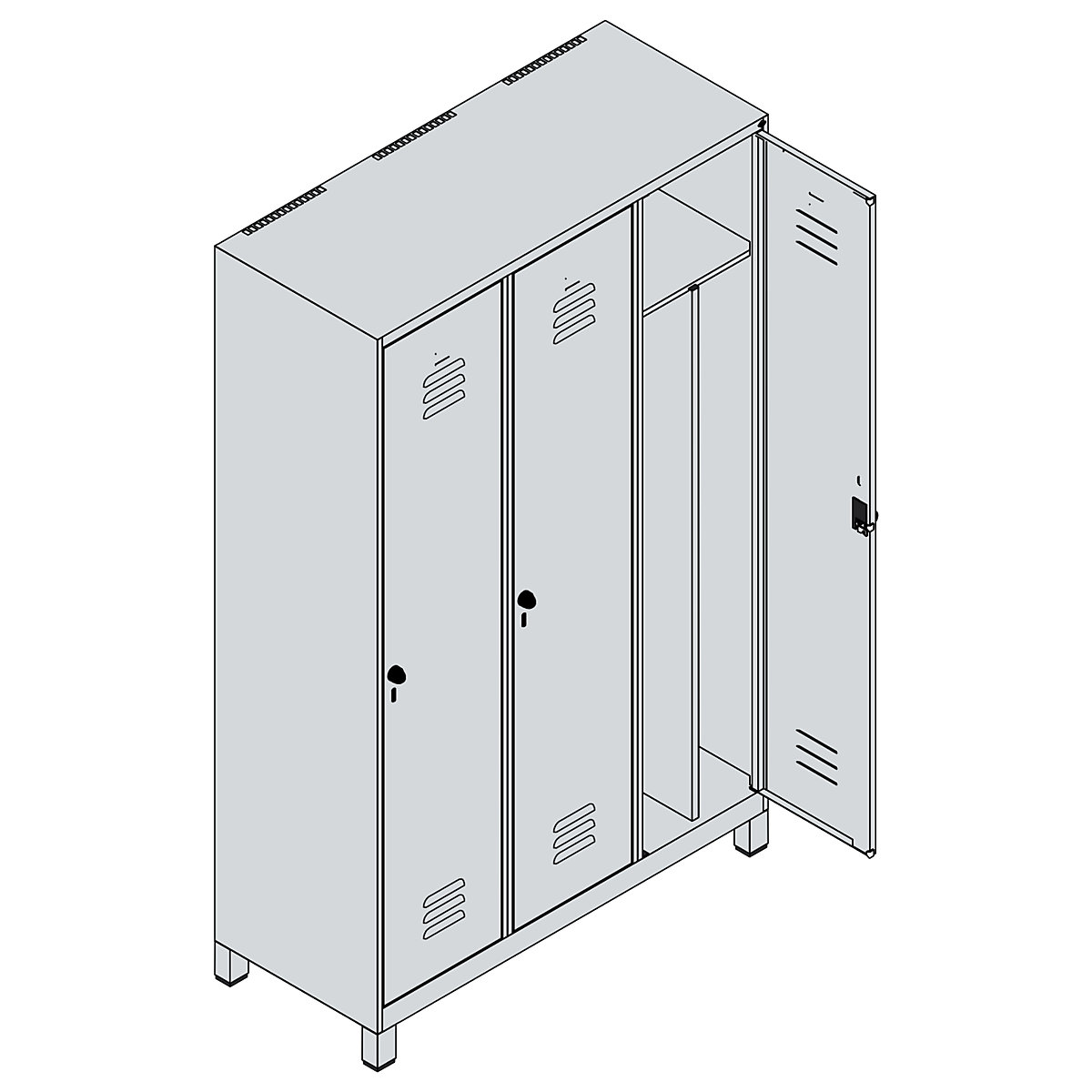 Multifunctionele lockerkast Classic PLUS, smal – C+P (Productafbeelding 4)-3