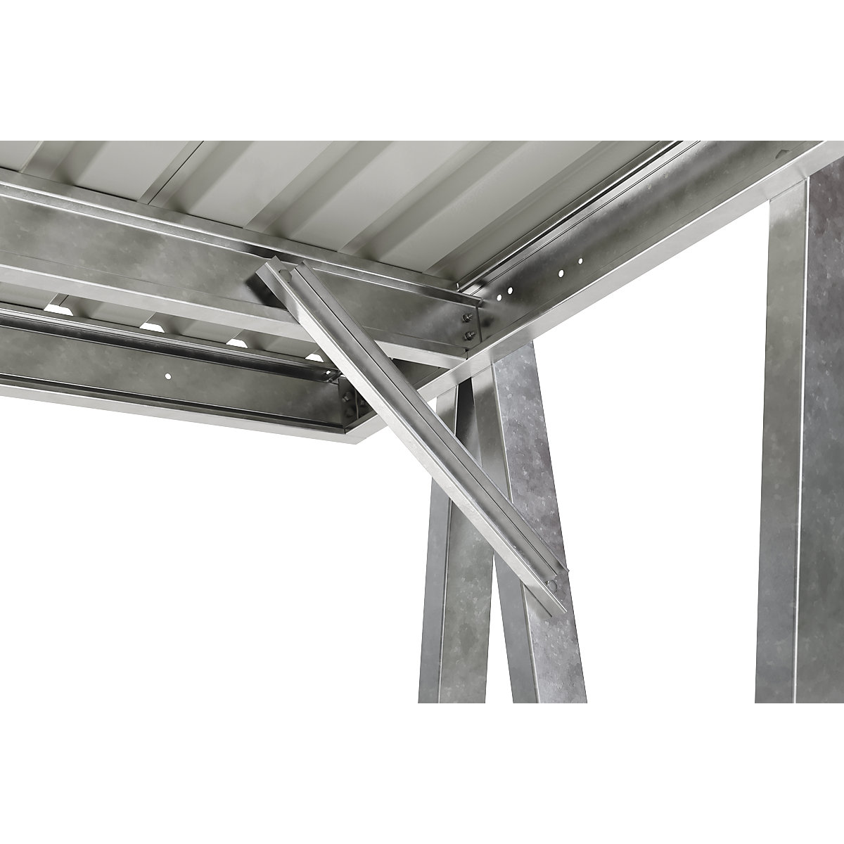 Voertuigoverkapping EcoCover met stalen dak, dubbele eenheid 4 parkeerplaatsen (Productafbeelding 6)-5