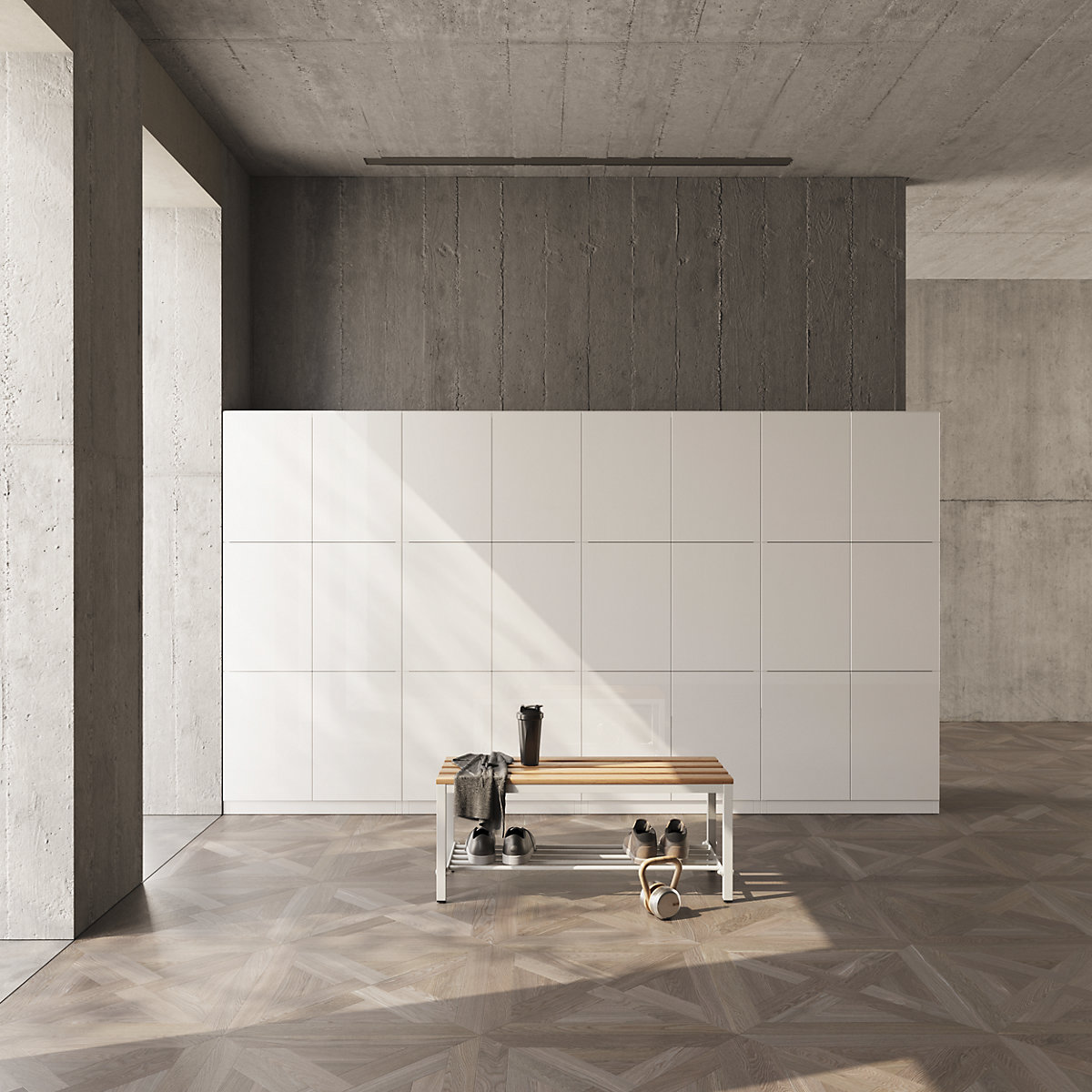 Schoenrooster voor kleedkamerbank eurokraft basic (Productafbeelding 3)-2