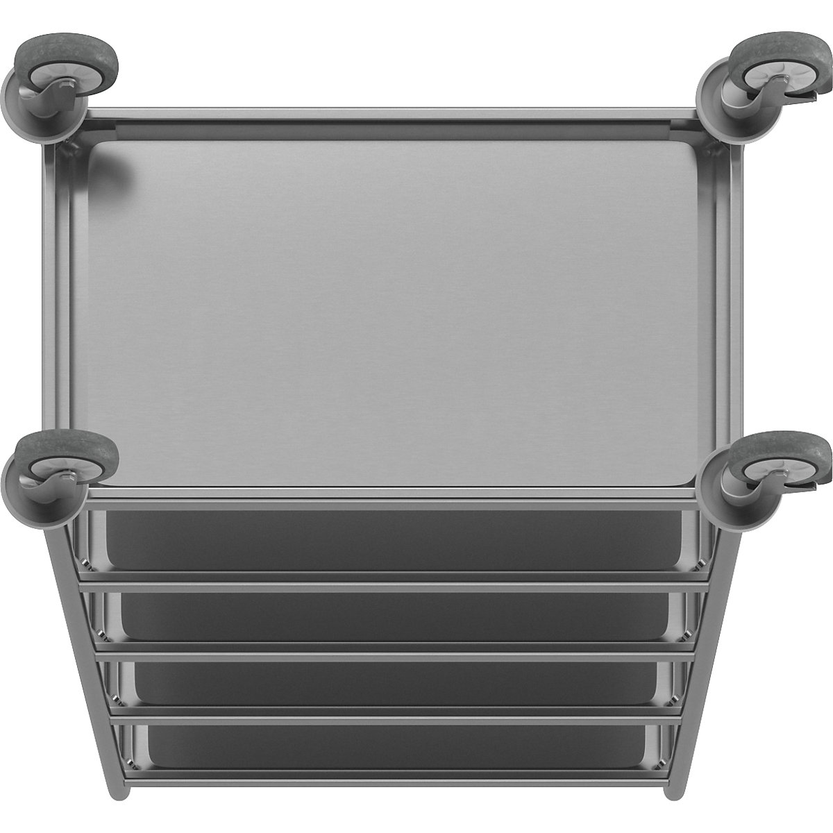 Roestvast stalen serveerwagen – eurokraft basic (Productafbeelding 6)-5