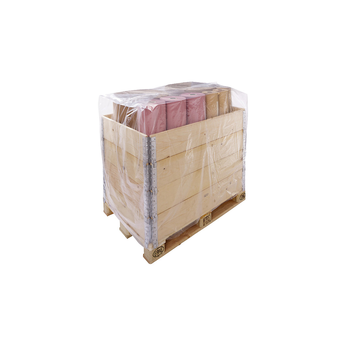 Afdekhoes – ratioform, voor europallets, VE = 10 stuks, l x b x h = 1250 x 850 x 1400 mm, kleur transparant, vanaf 2 VE-1