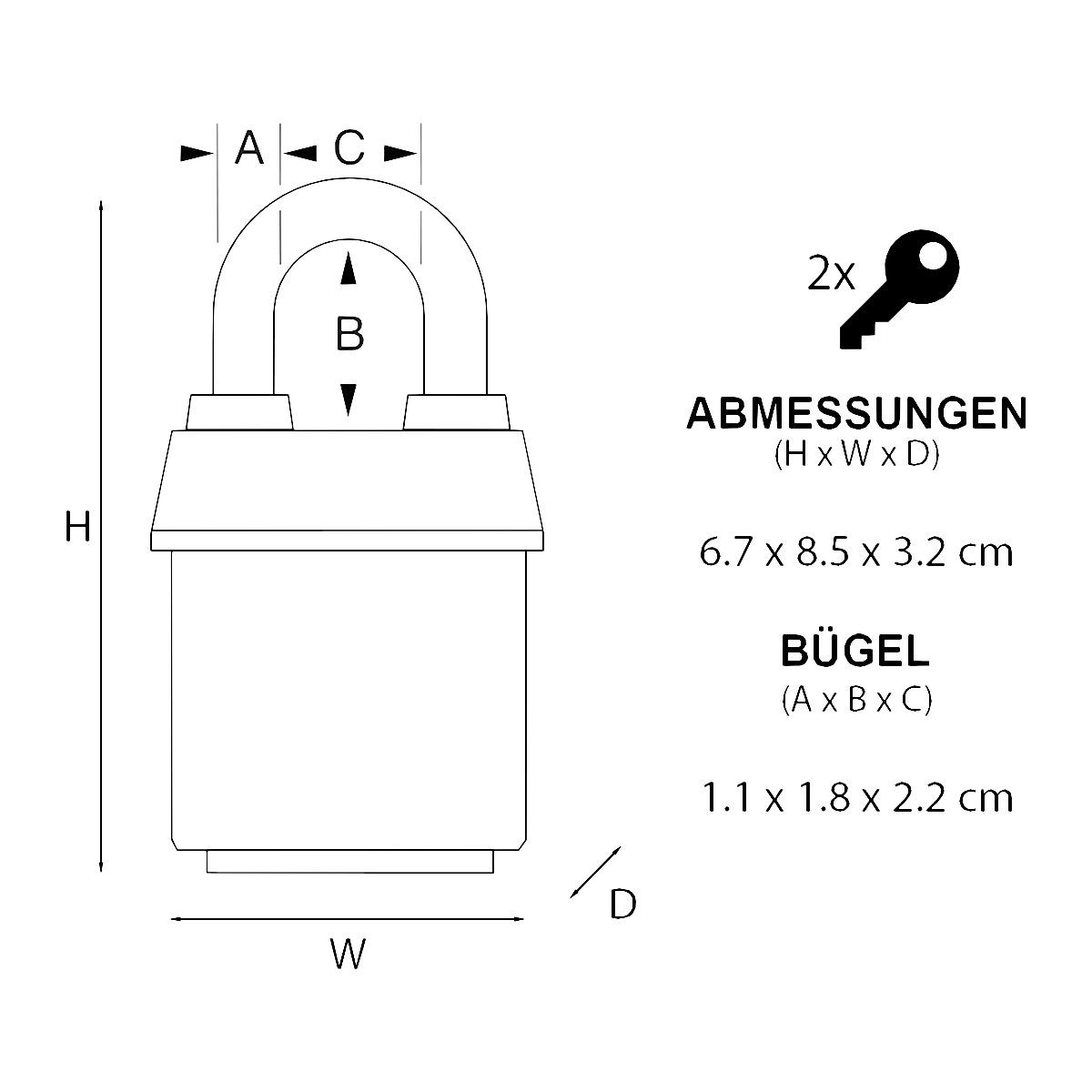 Vorhängeschloss Pro Series (Produktabbildung 3)-2